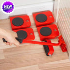 Heavy Duty Furniture Moving Tool Set 5 Piece with Lifter Bar and Roller Wheels 300kg Capacity