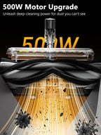 Cordless Vacuum Cleaner 2-in-1 500W 1.5L Rechargeable Stick and Handheld Cleaner with LED Display
