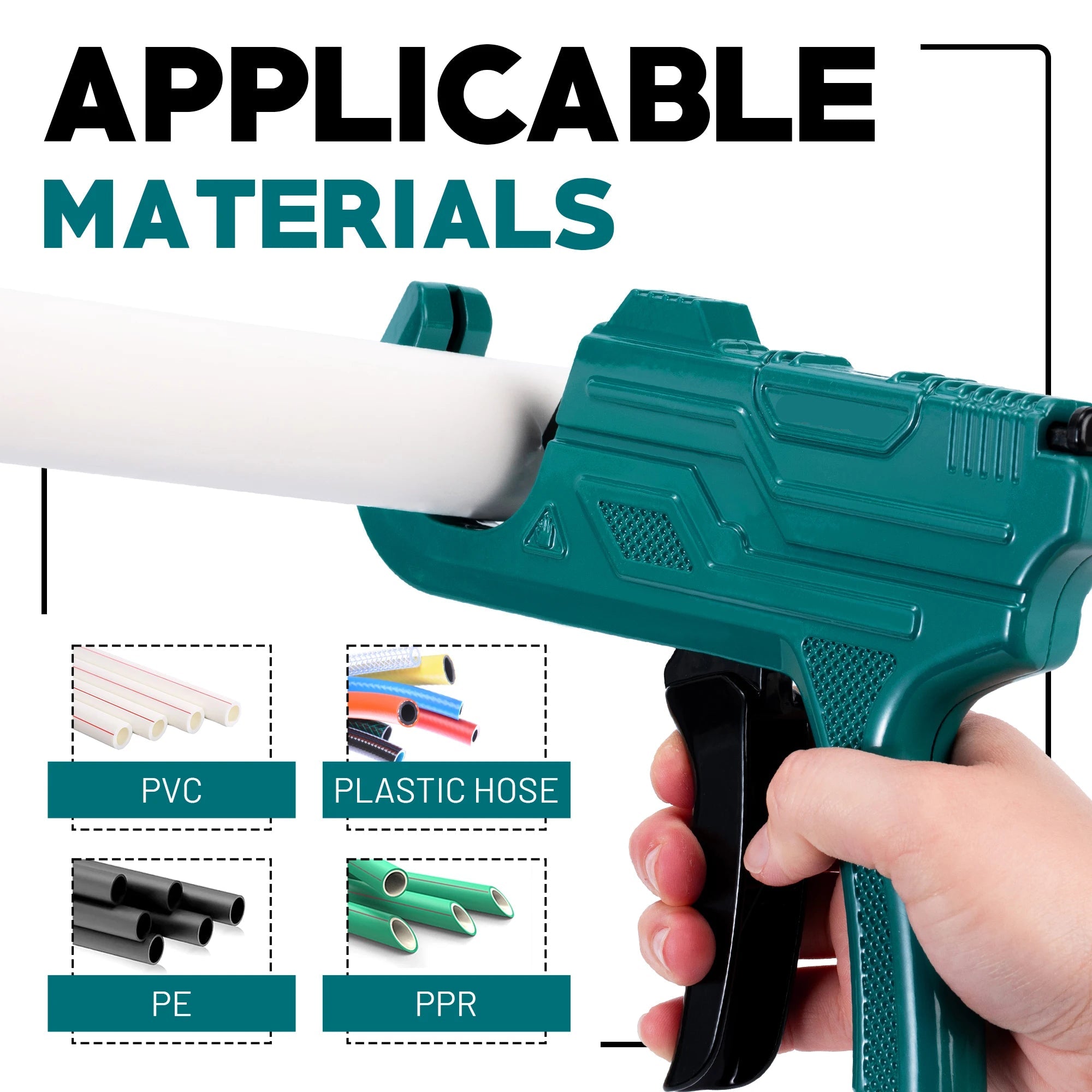 Professional 2-Piece PVC and Plastic Pipe Cutter with Precision Deburring Tool