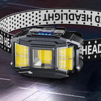 Lightweight COB LED Headlamp Rechargeable Head Torch with Power Display for Camping Fishing
