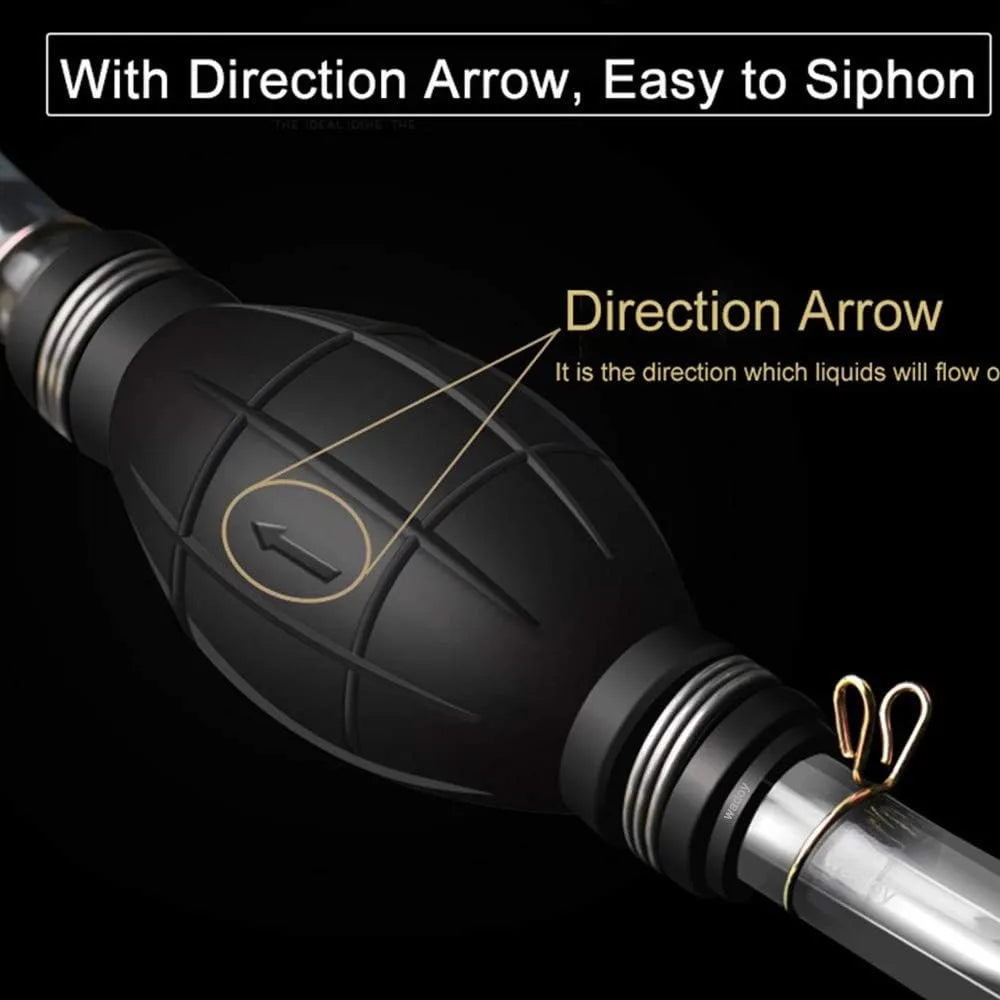 Fuel Transfer Pump Portable Manual Liquid Siphon with 1.2m Hose for Gasoline Diesel Oil and Water