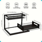 Under Sink Organizer 2 Tier Pull Out Cabinet Storage Shelf Metal Slide Out Kitchen and Bathroom Organizer