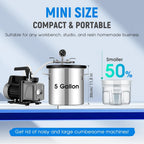 Resin Bubble Remover Vacuum Degassing Chamber for Epoxy Resin, Silicone and Craft Making