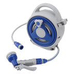 Portable Garden Hose Reel 15m with Spray Nozzle Compact Watering Hose Set