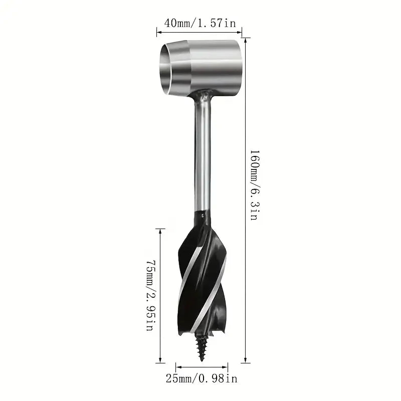 Heavy Duty Wood Drill Auger Bit with Four Blade Support Design for Carpentry and Outdoor Use