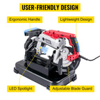 Portable Deep Cut Band Saw 1100W 12.7cm Cutting Capacity Variable Speed Metal and Wood Cutting Tool