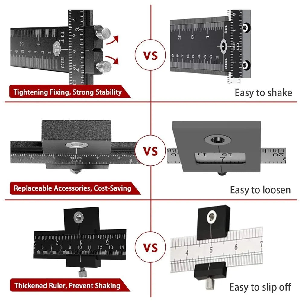 Adjustable Cabinet Hardware Jig Drill Guide 40cm Aluminium Locator for Handles Knobs and Drawers