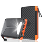Portable 20000mAh Solar Power Bank with Wireless Charging LED Display and Dual USB Output