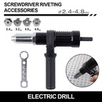 Rivet Nut Drill Adapter 2.4-4.8mm Heavy Duty Riveting Tool with Handle and Wrench