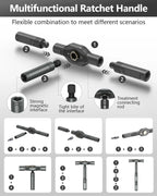 Portable 66-in-1 Ratchet Screwdriver Tool Kit with T-Handle & 40 Bits for Electronics, Bicycle & Home Use