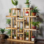 Wooden Multi-Tier Plant Shelf Stand Indoor Outdoor Flower Pot Display Rack