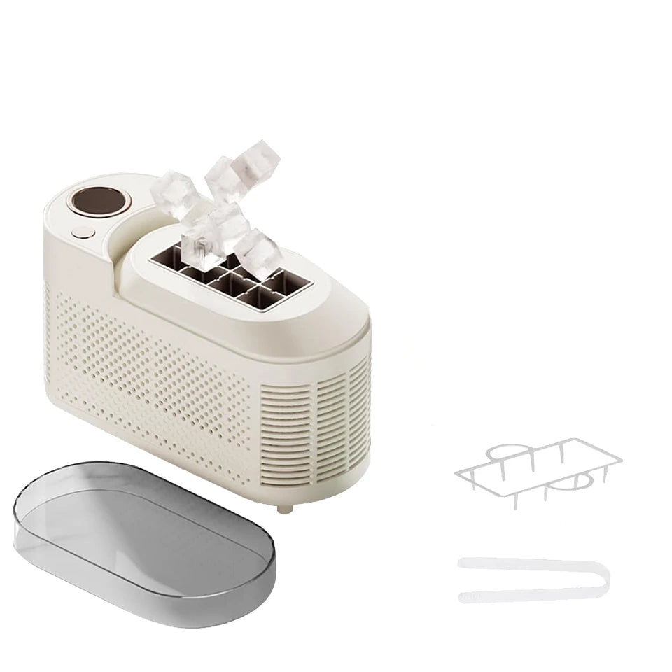 Portable Countertop Ice Maker Machine 120W Fast Freezing 8 Cubes Per Cycle for Home Office Camping