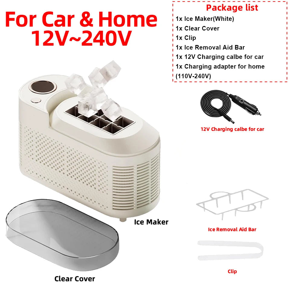 Portable Countertop Ice Maker Machine 120W Fast Freezing 8 Cubes Per Cycle for Home Office Camping