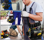 Portable Tool Pouch with Hard Bottom 26 Slot Open Top Tool Bag for Electrician Carpenter Maintenance