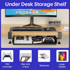 Under Desk Storage Tray No Drill Metal Laptop Mount Cable Management Organizer Rack