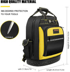 Heavy Duty Tool Backpack Waterproof Oxford Cloth Tool Organizer with Multiple Pockets and Rubber Base