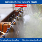 Universal 20M Automatic Irrigation Sprinkler Kit, Rotating Copper Nozzle for Garden & Balcony Watering