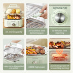 Electric Food Steamer 3 Tier 1000W Multifunction Breakfast Cooker with Timer and Auto Warm Function