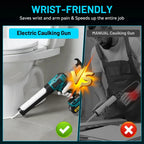 Cordless Electric Caulking Gun 6-Speed 300ml Sealant Cartridge Dispenser with LED Light