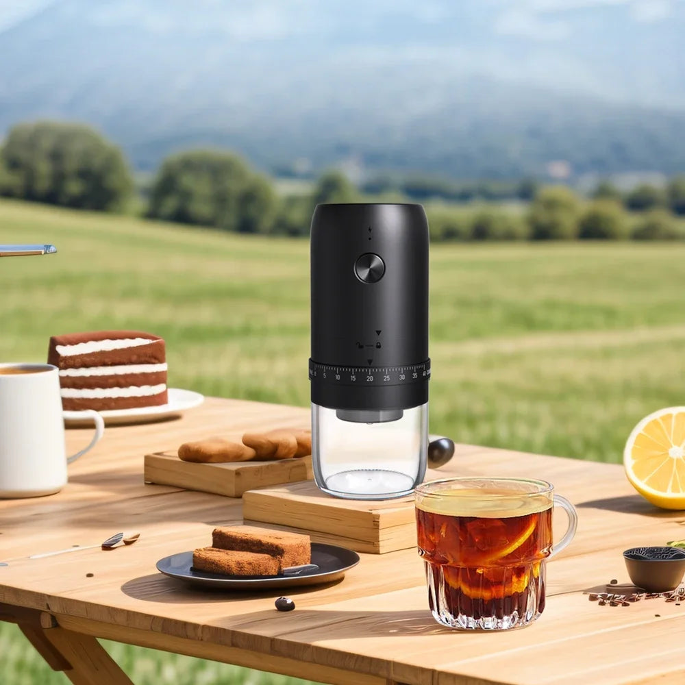 Portable Rechargeable Coffee Grinder with 40 Adjustable Grind Settings Ceramic Burr Type-C Charging