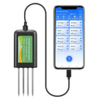 Smart 5-in-1 Soil Sensor with USB Data Logger and App Monitoring for Garden and Farm Soil Testing