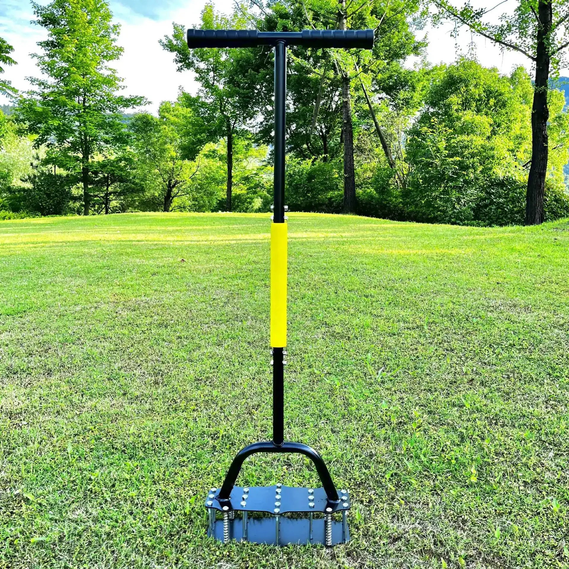 Stainless Steel Spring Tiller Manual Garden Cultivator for Soil Loosening, Weed Removal and Aeration