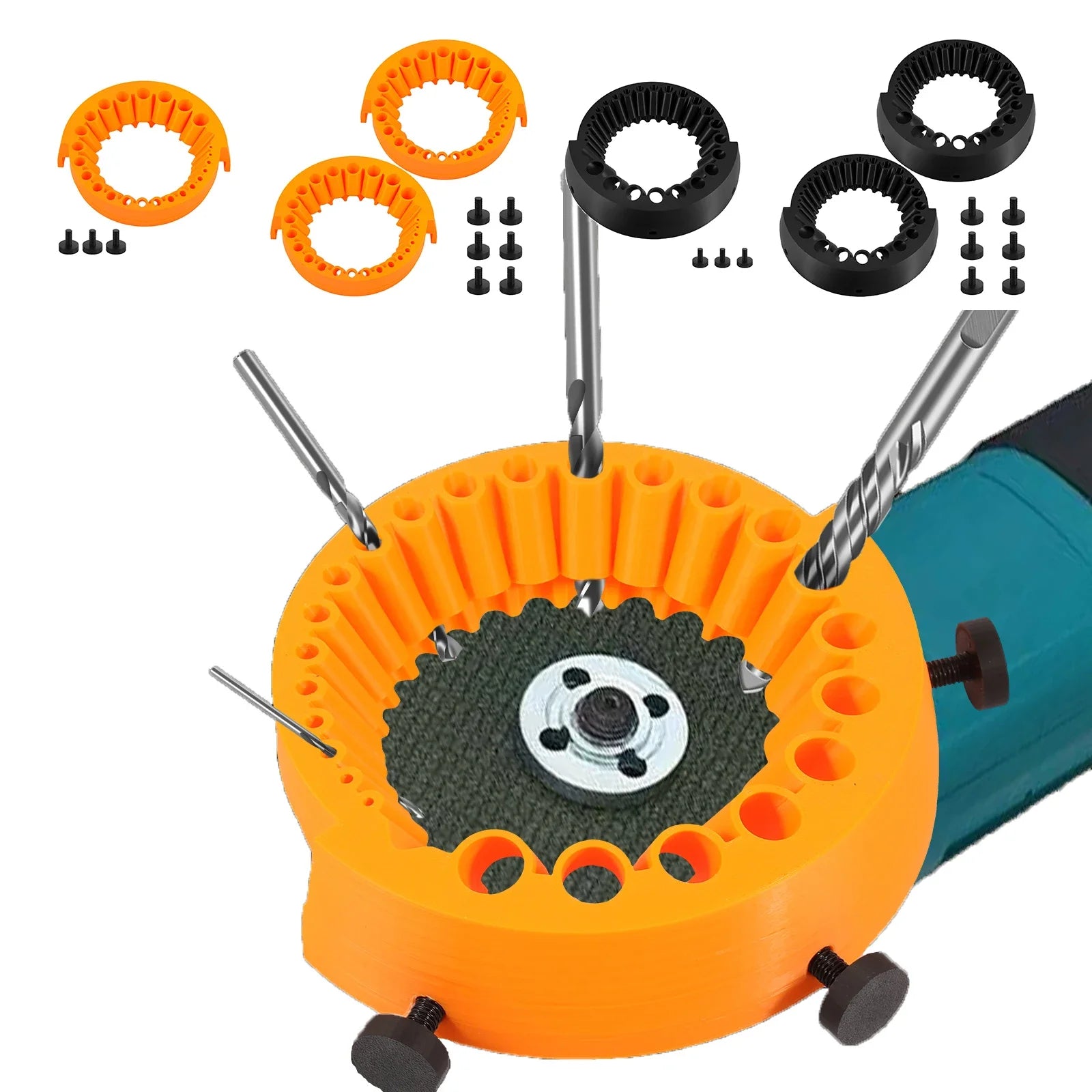Drill Bit Sharpening Jig for 2-13mm Bits with 12.5cm Angle Grinder Attachment