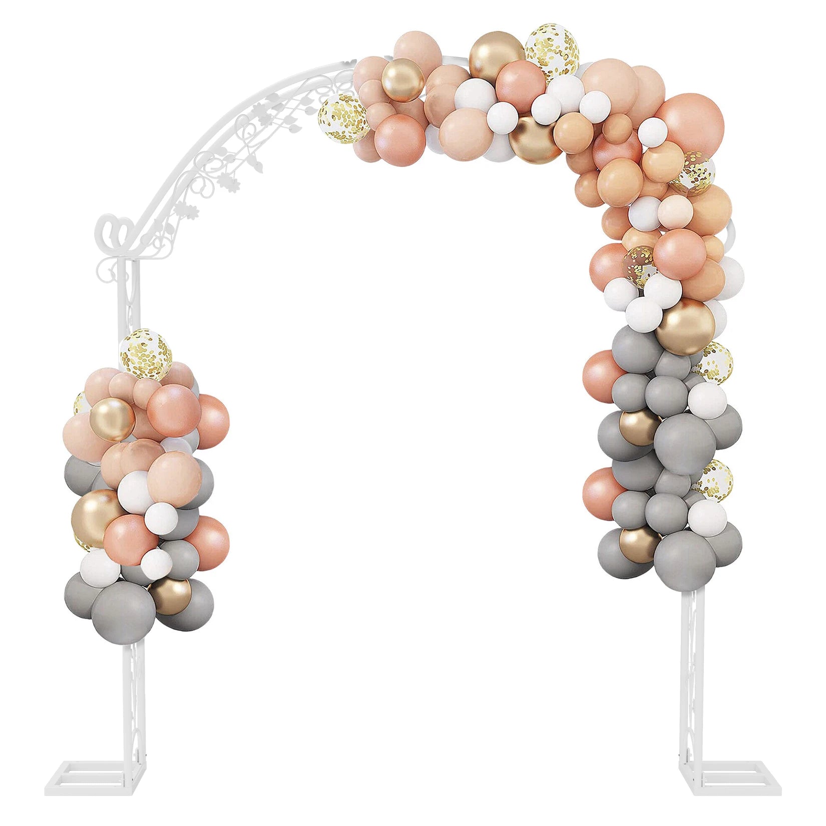 Metal Wedding Arch Backdrop Stand 220 x 30 x 240cm White Garden Trellis Frame for Events and Decorations