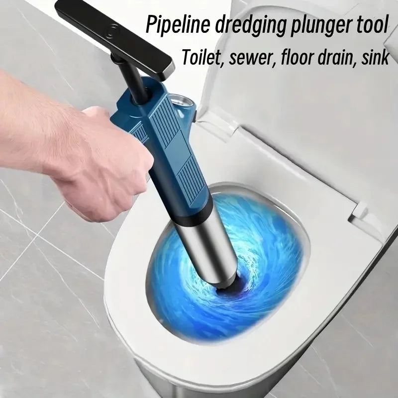 Multi-Purpose Pipe Cleaning Tool with Air Pressure Pump for Toilet Sink and Floor Drain