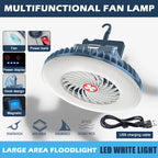 2 in 1 Rechargeable Camping Lantern and Fan Portable LED Tent Light with USB Charging