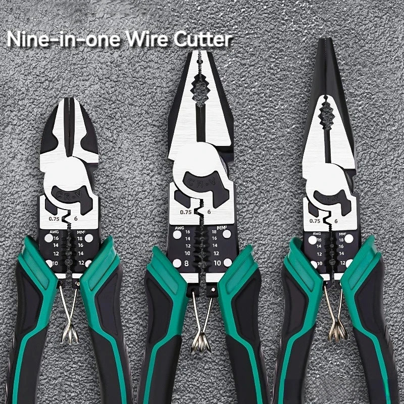 Heavy Duty Alloy Electrician Pliers – Multifunction Wire Cutter & Needle Nose Diagonal Cutting Tool Set