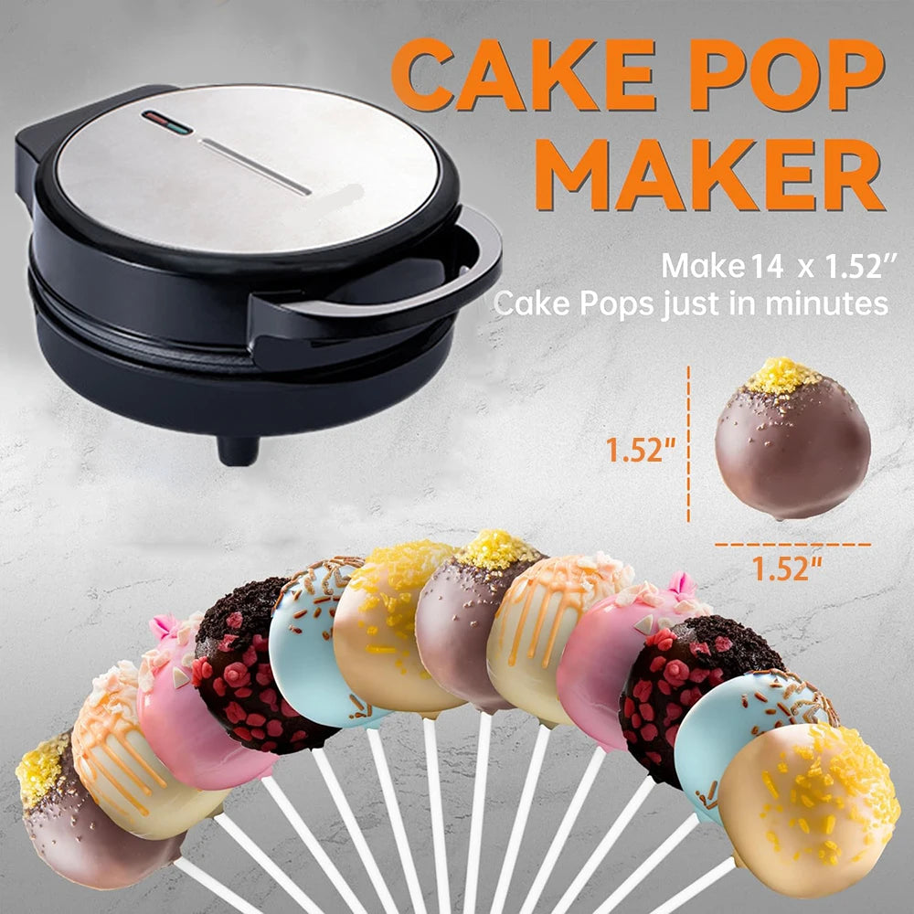 Electric 14 Hole Cake Pop and Takoyaki Maker 750W with Non-Stick Cooking Surface