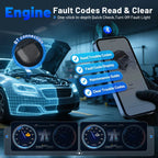 Wireless OBD2 Bluetooth 5.0 Car Diagnostic Tool with Mobile App Support, Vehicle Code Reader Scanner