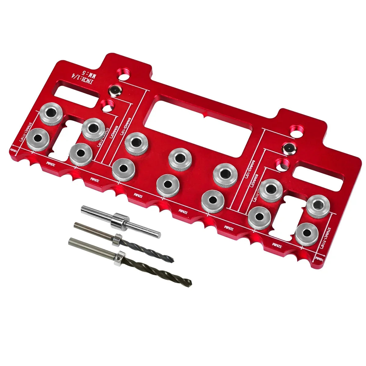 Adjustable Shelf Pin Drilling Guide Jig, Aluminum Cabinet Handle Punch Locator Set