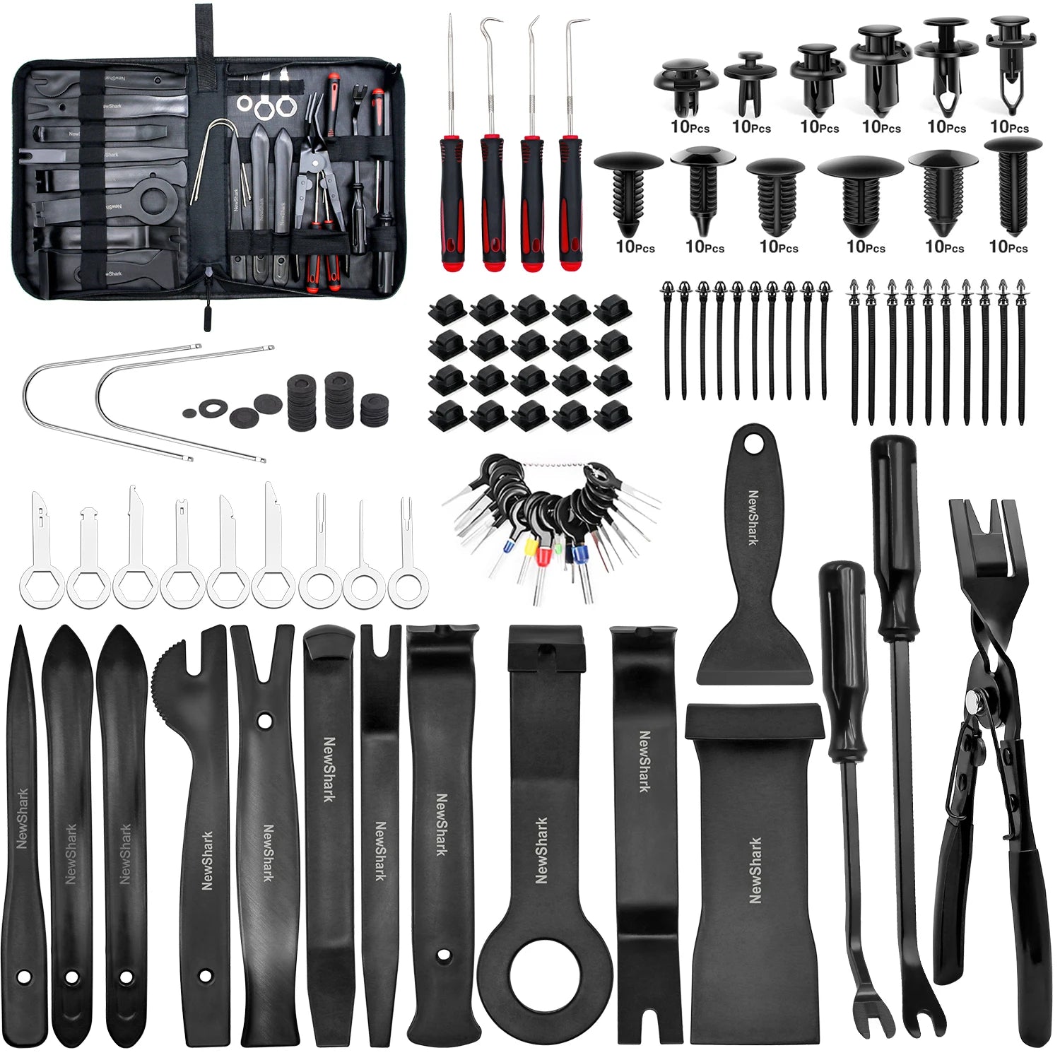 Heavy Duty Car Interior Trim Removal Tool Set with Panel Clip Pliers for Dash and Door Panels