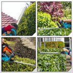 Cordless Electric Hedge Trimmer 51 cm Dual Blade Garden Shrub Cutter for 21 V Rechargeable Battery