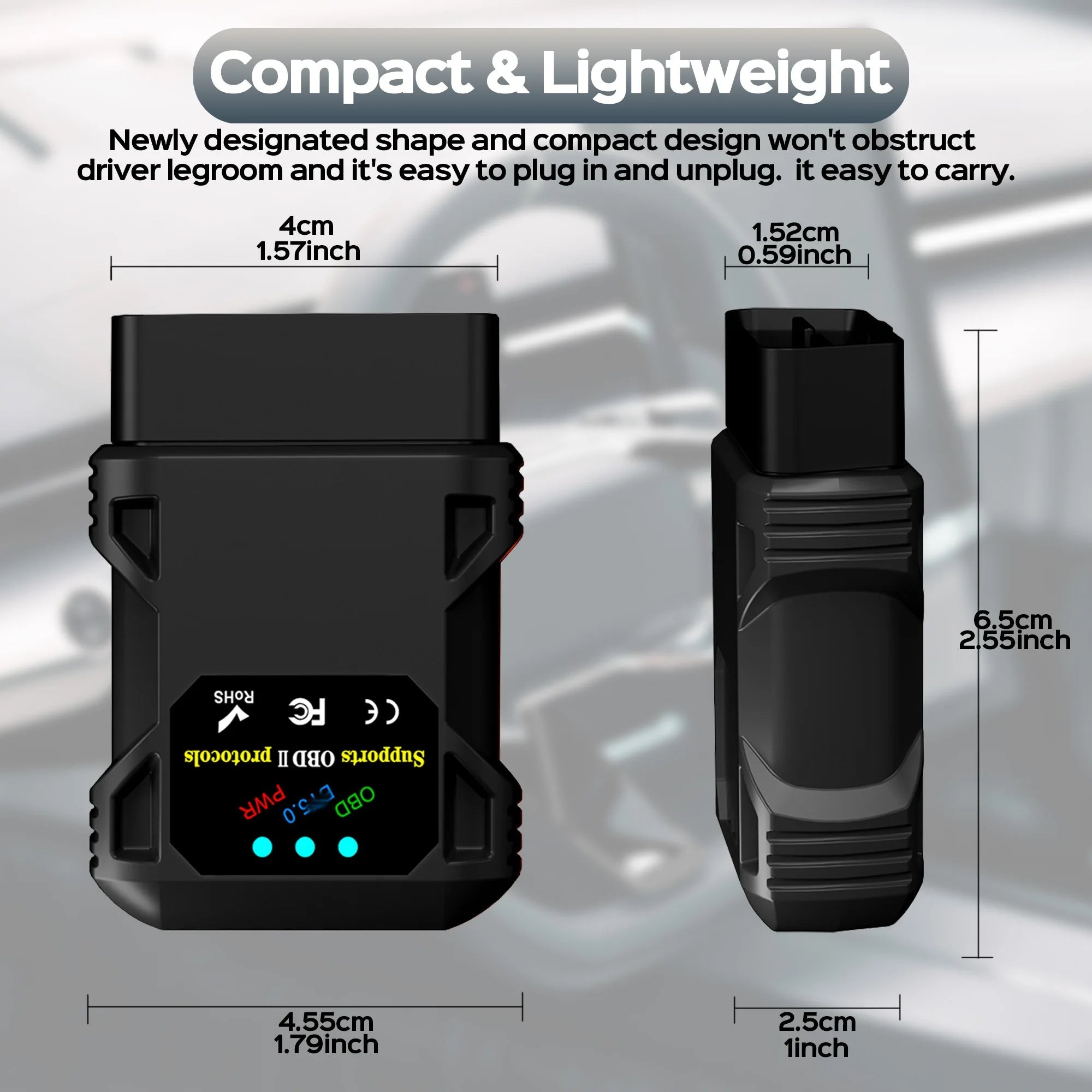 Wireless OBD2 Scanner Bluetooth Diagnostic Tool for Vehicles with Mobile App Support