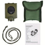 Waterproof Metal Compass with Noctilucent Display Portable Outdoor Navigation Tool for Hiking