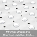 Non-Slip Corner Bath Mat 54cm PVC Shower Floor Mat with Suction Cups and Quick Drainage Design