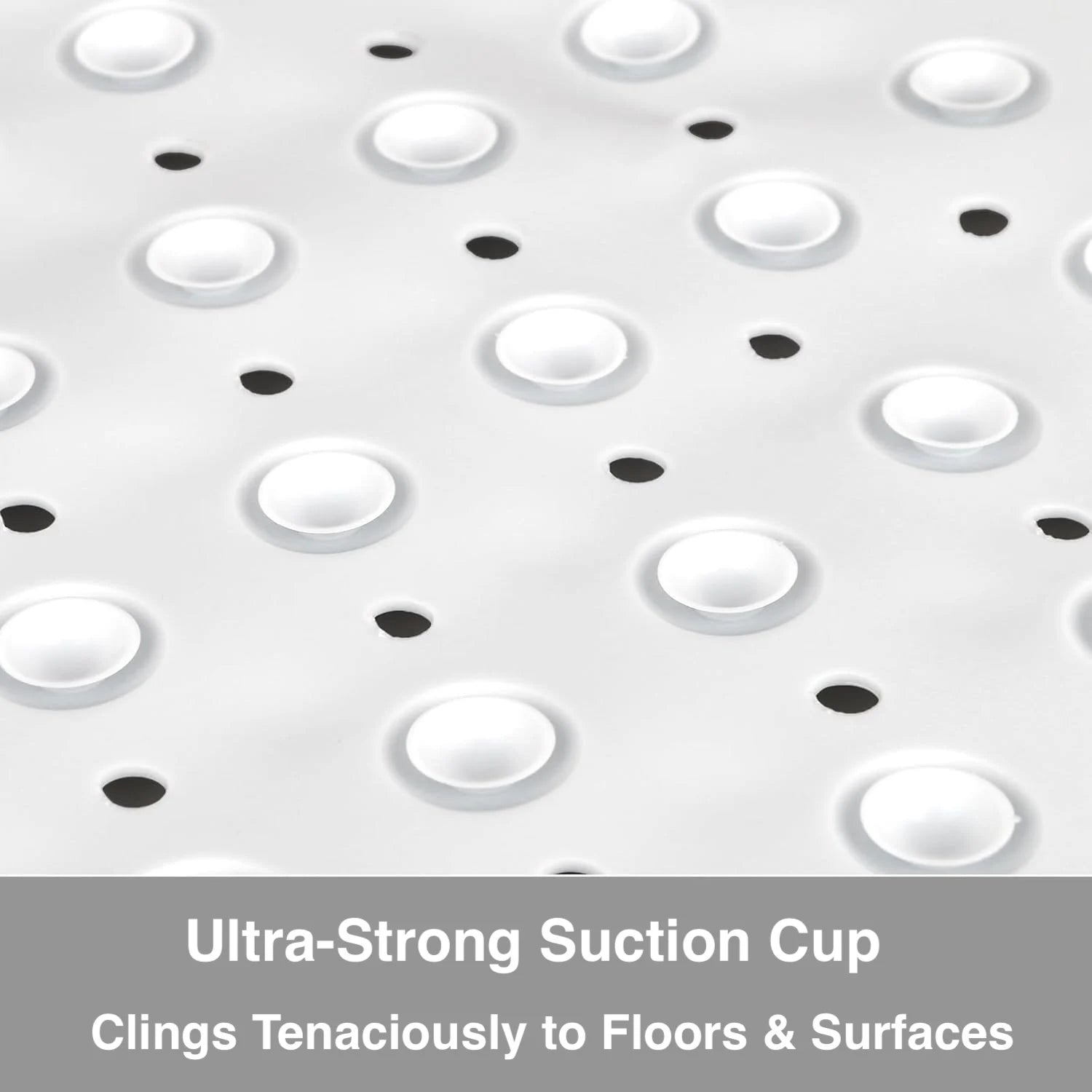 Non-Slip Corner Bath Mat 54cm PVC Shower Floor Mat with Suction Cups and Quick Drainage Design