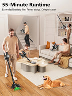 Cordless Vacuum Cleaner 2-in-1 500W 1.5L Rechargeable Stick and Handheld Cleaner with LED Display