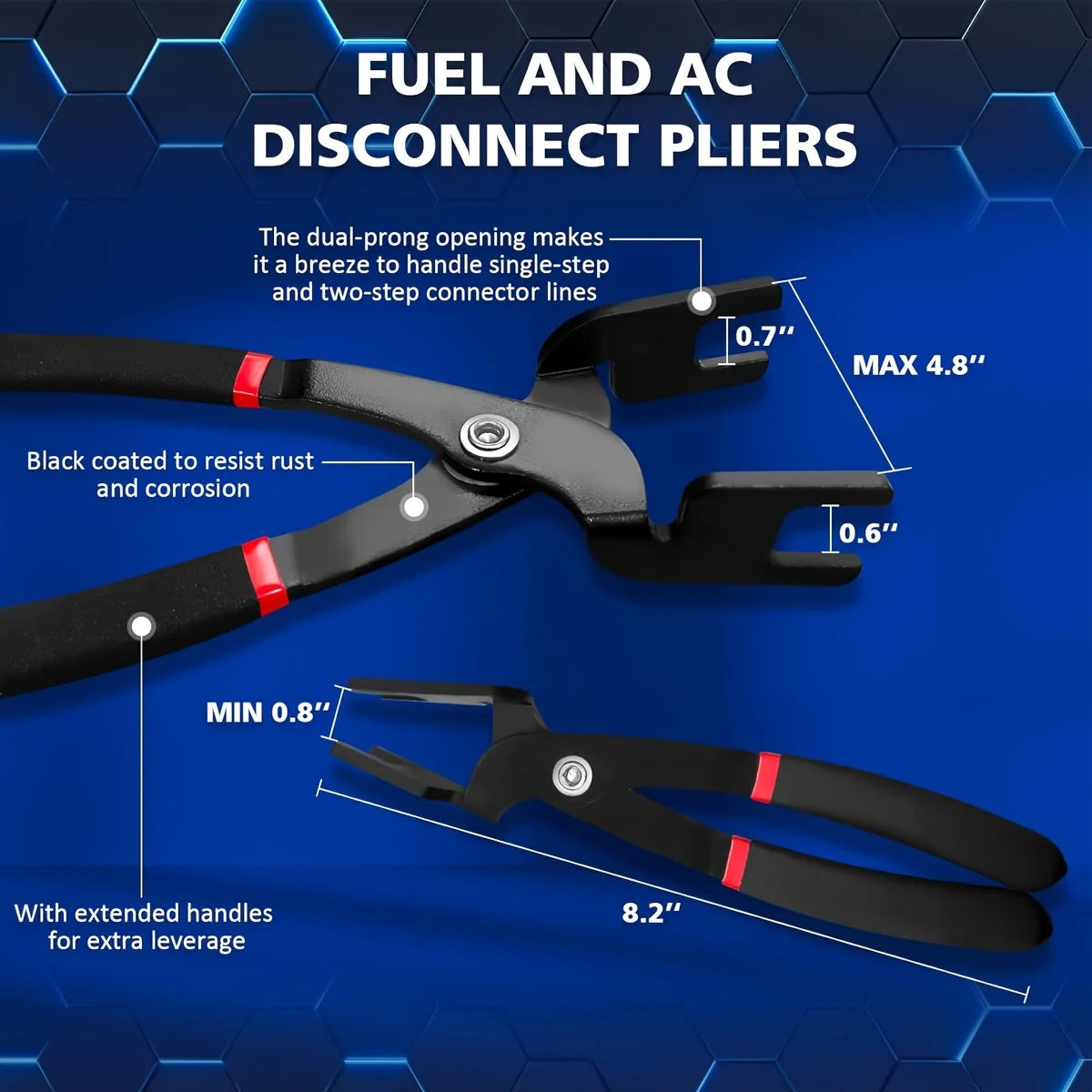 26-Piece Quick Disconnect Tool Set with Fuel and AC Line Pliers for Vehicle Maintenance
