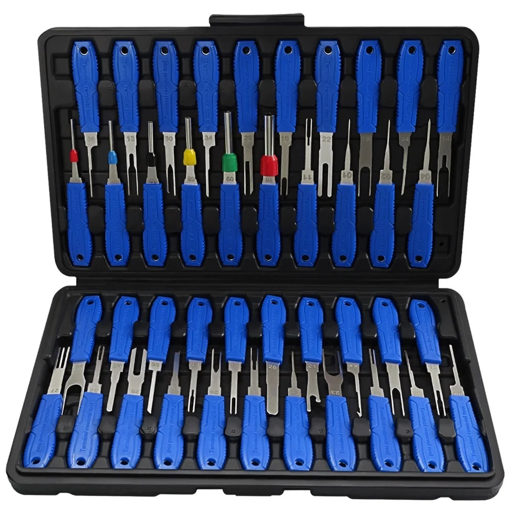 Terminal Removal Tool Kit 41 Piece Multi-Function Electrical Connector Depinning Set with Storage Case
