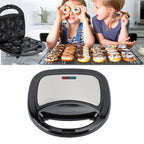 Portable Mini Donut Maker Machine 750W with Non-Stick Plates and Double-Sided Heating