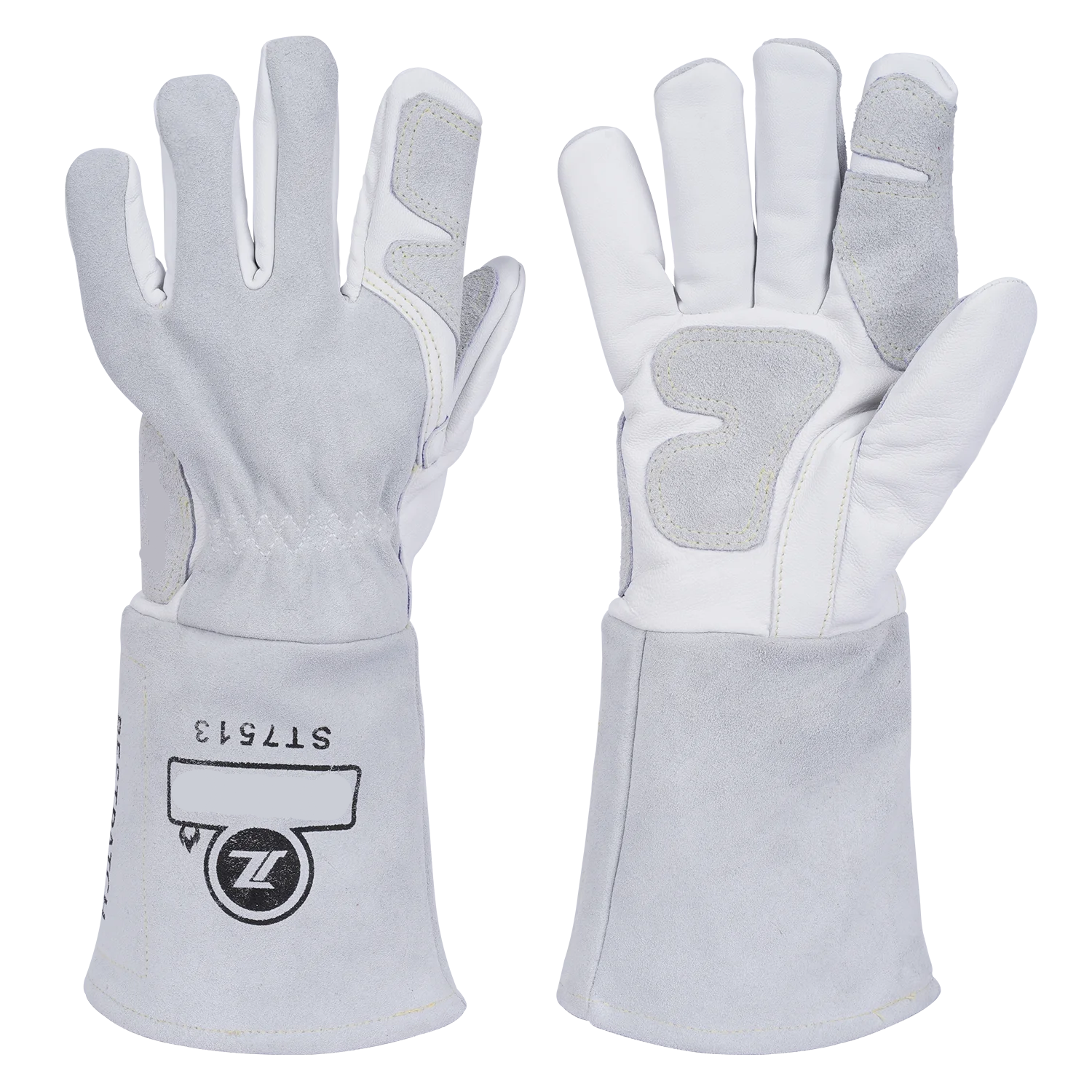 Extra Long Heat Resistant Leather Gloves 35cm Heavy Duty BBQ Workshop Welding Handling Pair