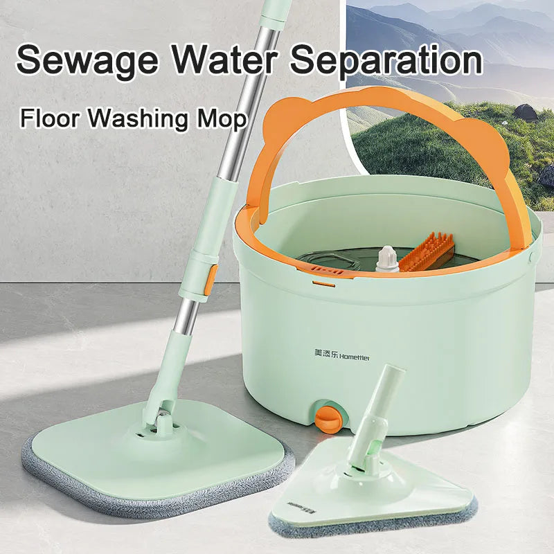 Smart 3-in-1 Spin Mop with Water Separation and Telescopic Handle