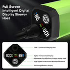Rechargeable Outdoor Camping Shower Kit with Digital Display Adjustable Spray and 6000mAh Battery