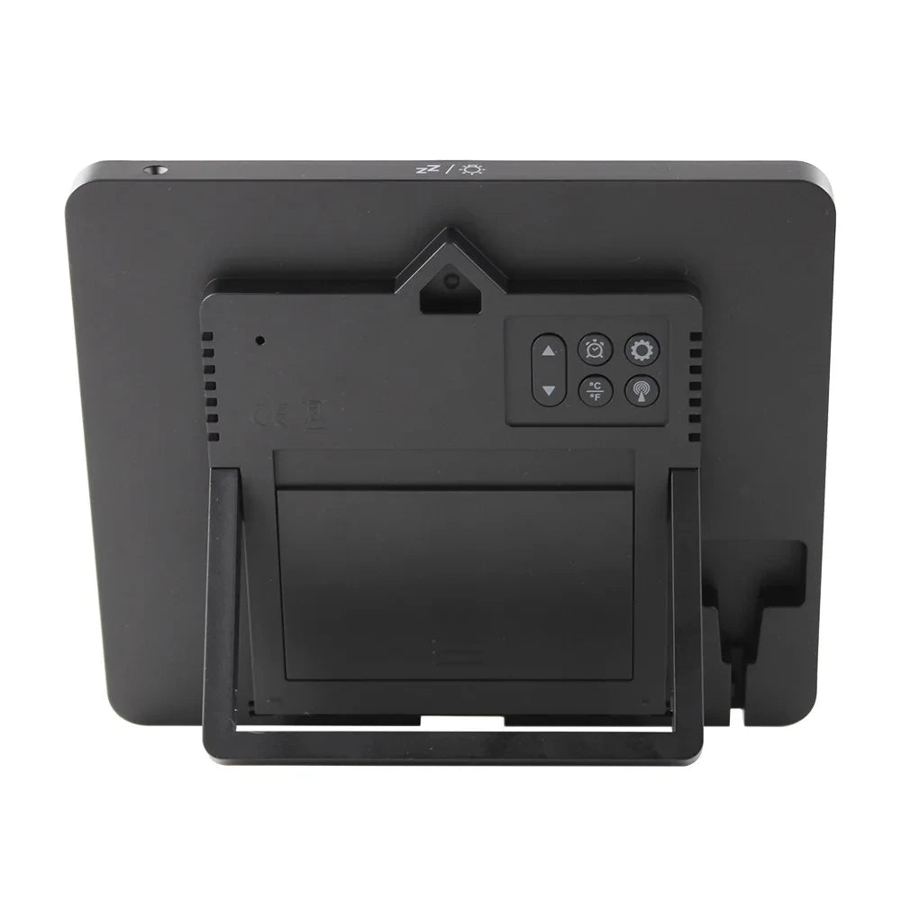 Wireless Digital Weather Station Clock with Indoor Outdoor Temperature Humidity Sensor and Forecast Display