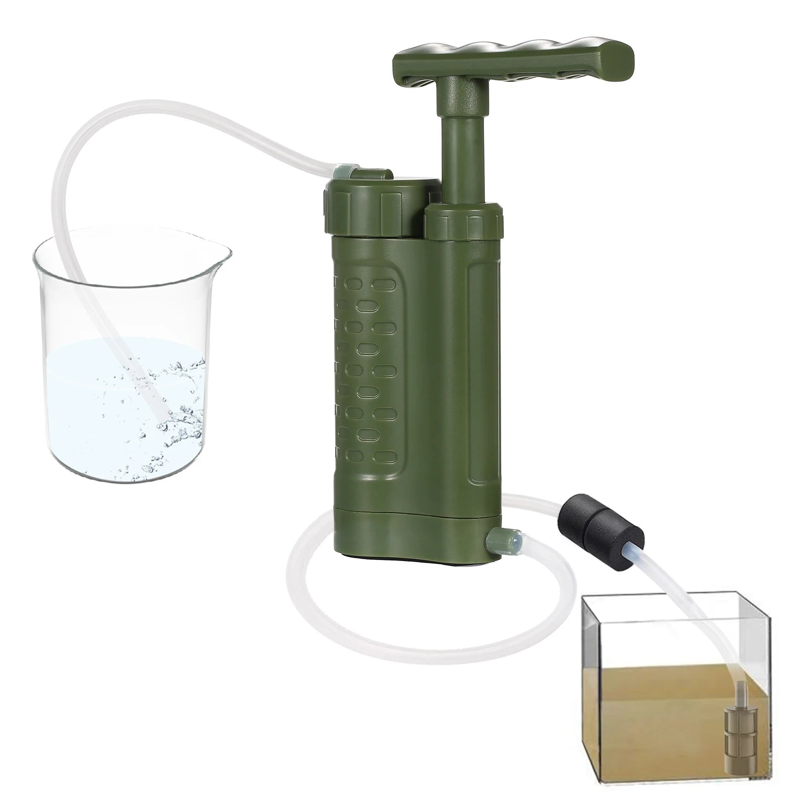 Portable Water Filter Pump 0.01 Micron Filtration System with Carry Bag for Camping Hiking