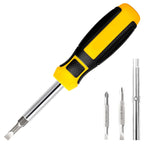 6-in-1 Multi-Bit Ratcheting Screwdriver with Phillips, Slotted Bits & Nut Driver Portable Repair Tool